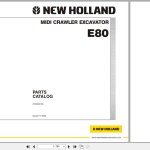 New Holland Midi Crawler Excavator E80 Parts Catalog 87360692NA 2005 (1)
