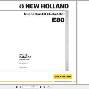 New Holland Midi Crawler Excavator E80 Parts Catalog S3LF00006ZE09NA 2007 (1)
