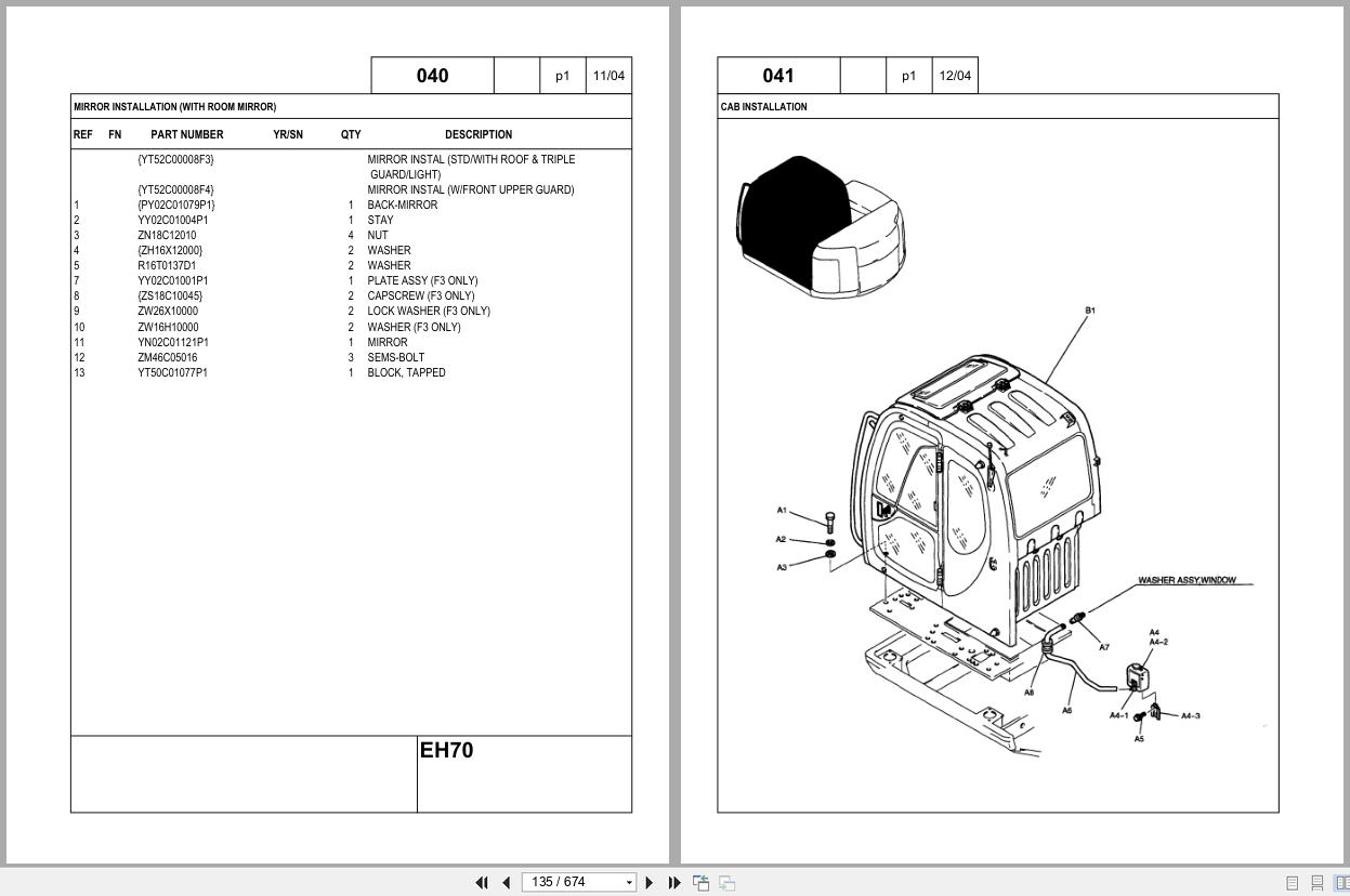 New Holland Midi Crawler Excavator EH70 Parts Catalog 7 9940NA 2004 (2)