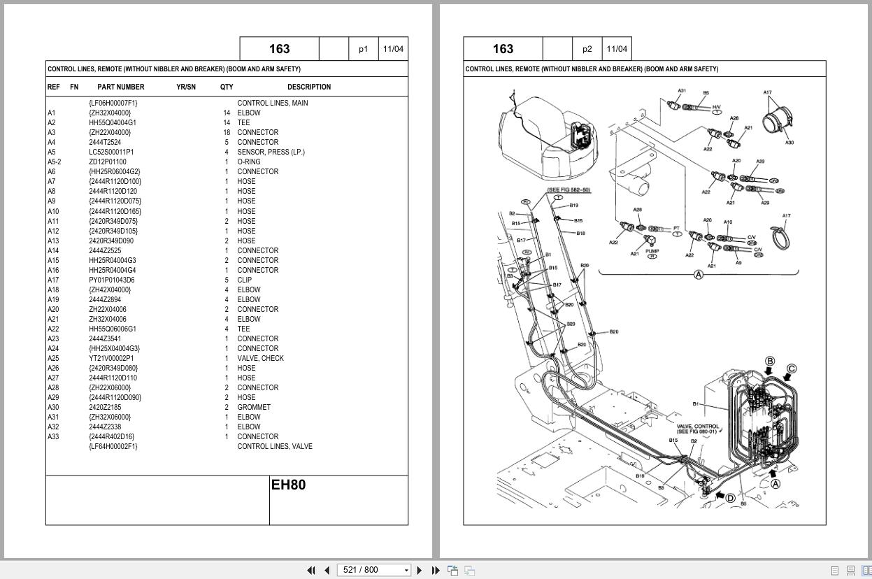 New Holland Midi Crawler Excavator EH80 Parts Catalog 7 9950NA 2004 (2)