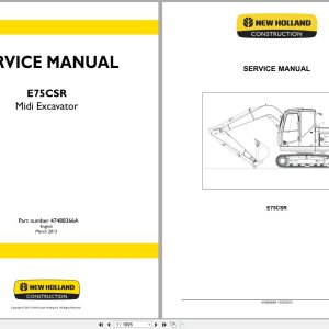 New Holland Midi Excavator E75CSR Service Manual 47488366A 2013 (1)