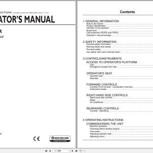 New Holland Midi Excavator E85CMSR Operators Manual 47516710 2013 (1)