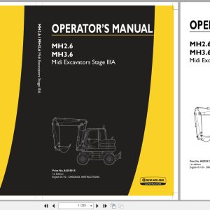 New Holland Midi Excavator MH2.6 MH3.6 Stage IIIA Operators Manual 84295915 2010 (1)