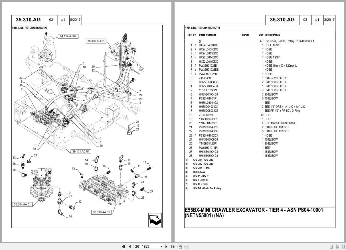New Holland Mini Crawler Excavator E55B Tier 4 Parts Catalog S3PS00019ZE01 2014 (2)