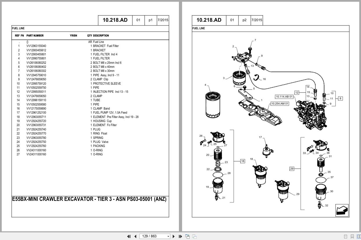 New Holland Mini Crawler Excavator E55BX Tier 3 Parts Catalog 47880302 2015 (2)