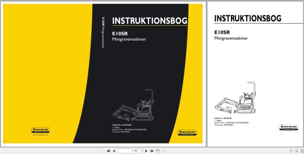 New Holland Mini Excavator E10Sr Operators Manual 84323640 2010 Dk (1)