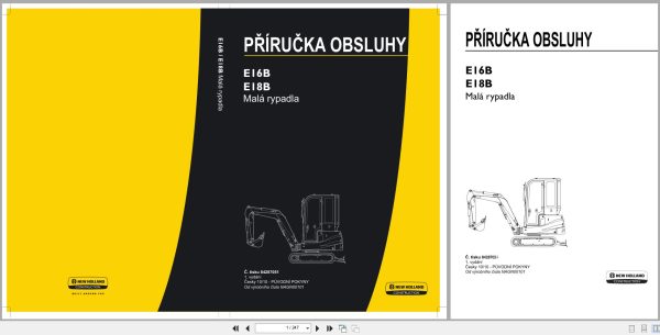New Holland Mini Excavator E16B E18B Operators Manual 84287051 2010 Cz (1)