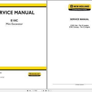 New Holland Mini Excavator E18C Service Manual 51572890 2019 (1)