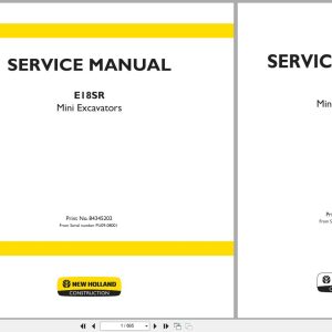 New Holland Mini Excavator E18SR Service Manual 84345202 (1)