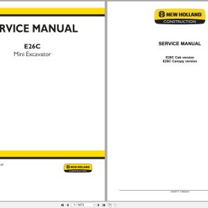 New Holland Mini Excavator E26C Service Manual 51605717 2019 (1)