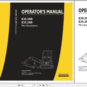 New Holland Mini Excavator E30.2SR E35.2SR Operators Manual 84288431 2010 (1)