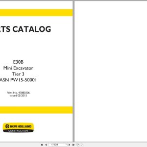 New Holland Mini Excavator E30B Tier 3 Parts Catalog 47880306 2015 (1)