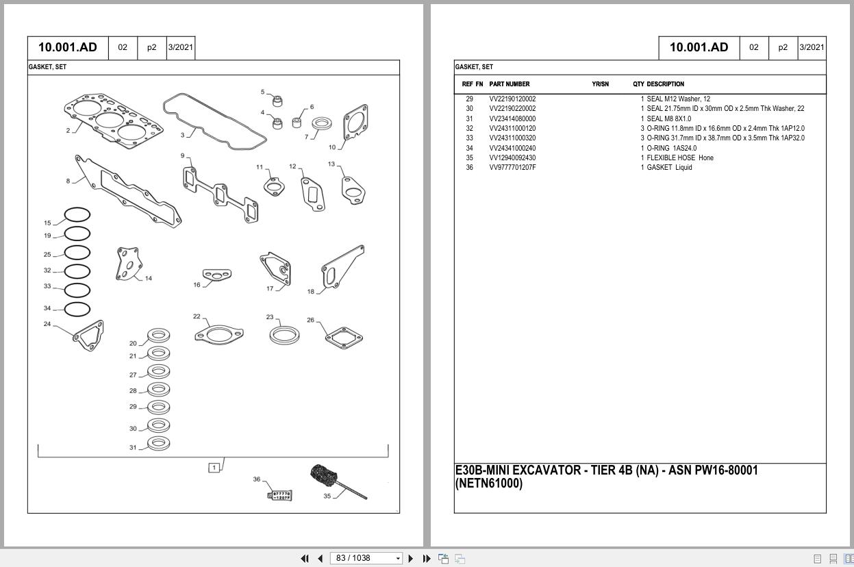 New Holland Mini Excavator E30B Tier 4B Parts Catalog 47880305 2014 (2)