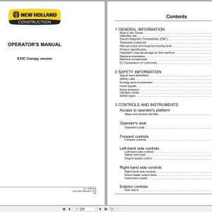 New Holland Mini Excavator E33C Operators Manual 51661278 2019 (1)