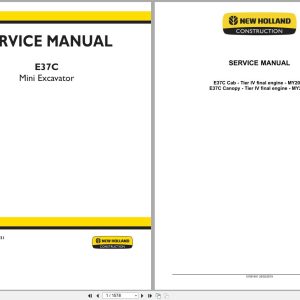 New Holland Mini Excavator E37C Service Manual 51591451 2019 (1)