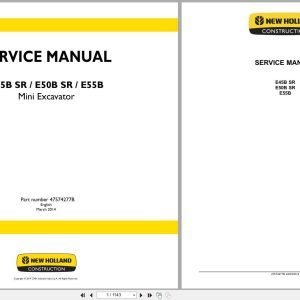 New Holland Mini Excavator E45BSR E50BSR E55B Service Manual 47574277B 2014 (1)
