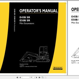 New Holland Mini Excavator E45BSR SRE50BSR Operators Manual 84372582 2011 (1)