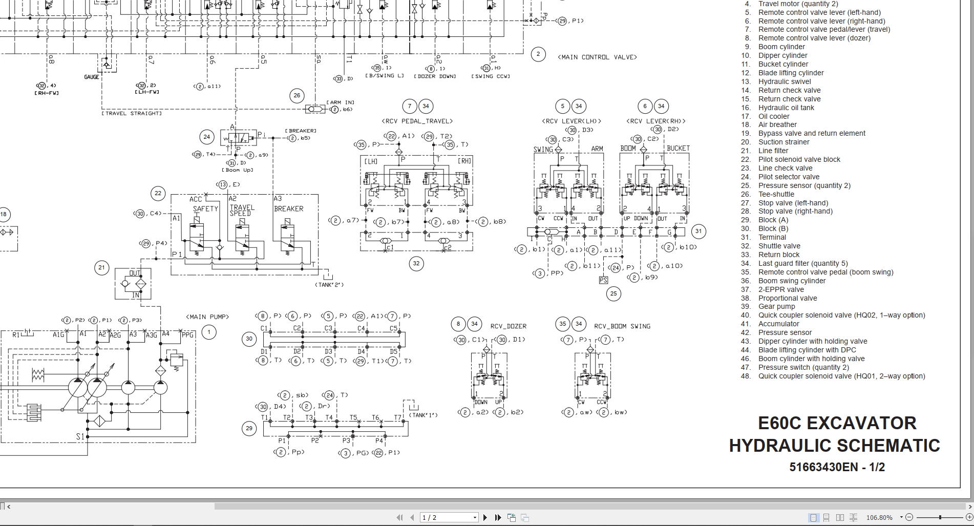 New Holland Mini Excavator E60C Hydraulic Schematic (1)