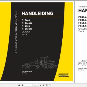 New Holland Motor Grader F106.6 to F156.6A Operation Maintenance Manual 84282297 2010 NL (1)