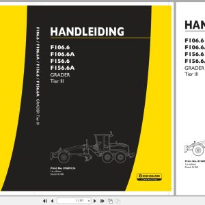 New Holland Motor Grader F106.6 to F156.6A Operation Maintenance Manual 87609124 2008 NL (1)