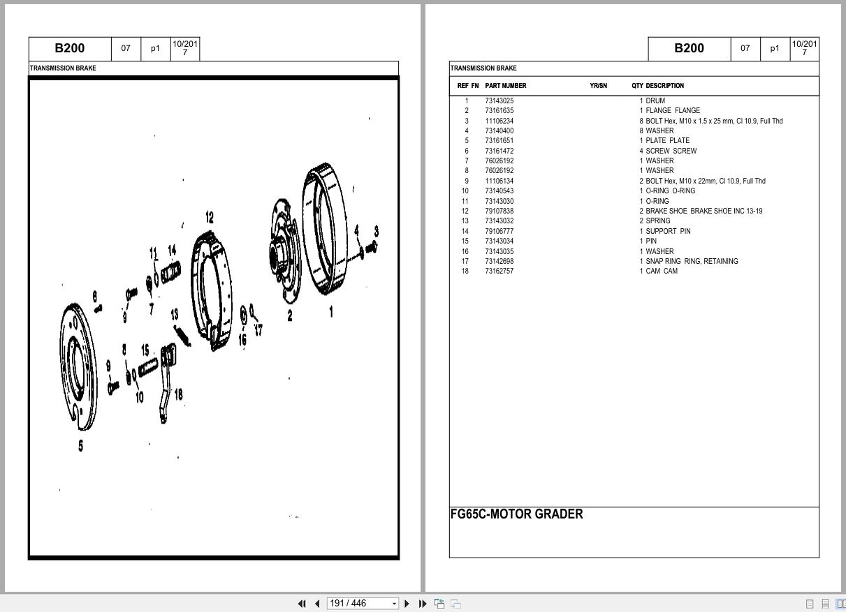 New Holland Motor Grader FG65C FG65CT Parts Catalog 73163618 2021 (2)