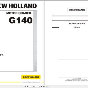New Holland Motor Grader G140 Operators Manual 75314441NA 2005 (1)