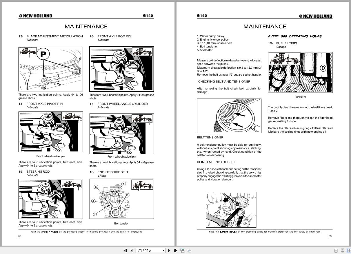 New Holland Motor Grader G140 Operators Manual 75314441NA 2005 (2)