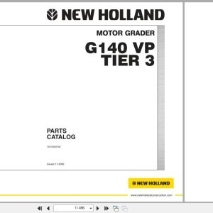 New Holland Motor Grader G140VP Tier 3 Parts Catalog 75314525NA 2006 (1)