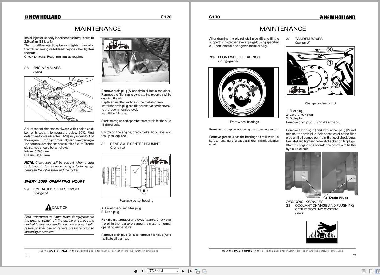 New Holland Motor Grader G170 Operators Manual 75314450NA 2006 (2)