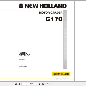 New Holland Motor Grader G170 Parts Catalog 75314453NA 2006 (1)