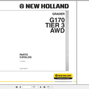 New Holland Motor Grader G170 Tier 3 AWD Parts Catalog 71114028NA 2008 (1)