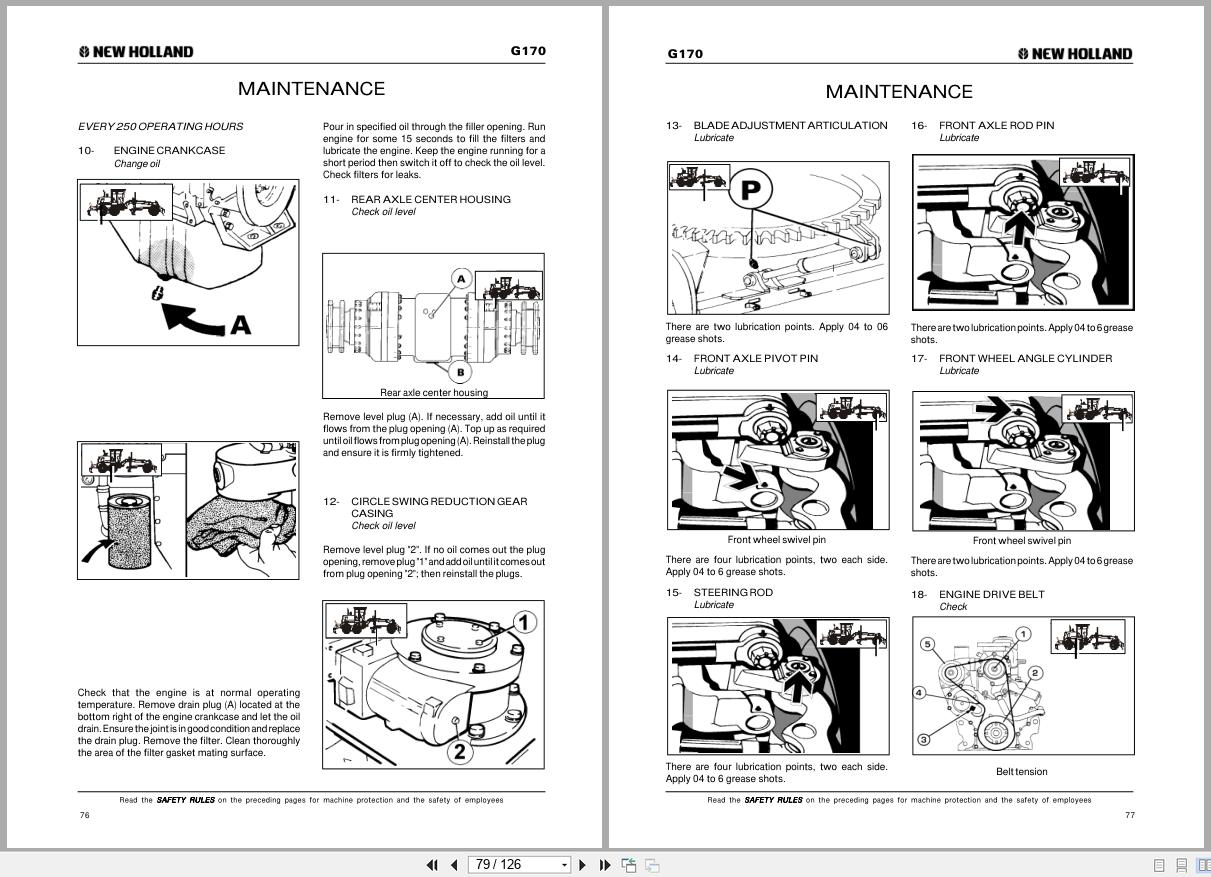 New Holland Motor Grader G170VP Operators Manual 75314456NA 2006 (2)