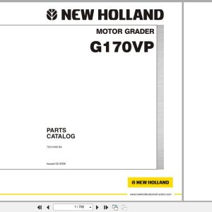 New Holland Motor Grader G170VP Parts Catalog 75314458NA 2006 (1)