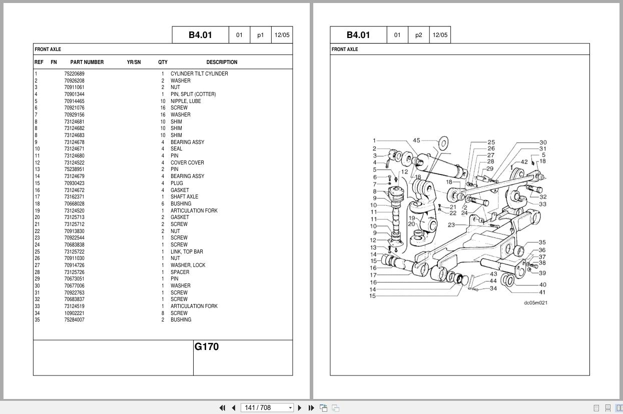 New Holland Motor Grader G170VP Parts Catalog 75314458NA 2006 (2)