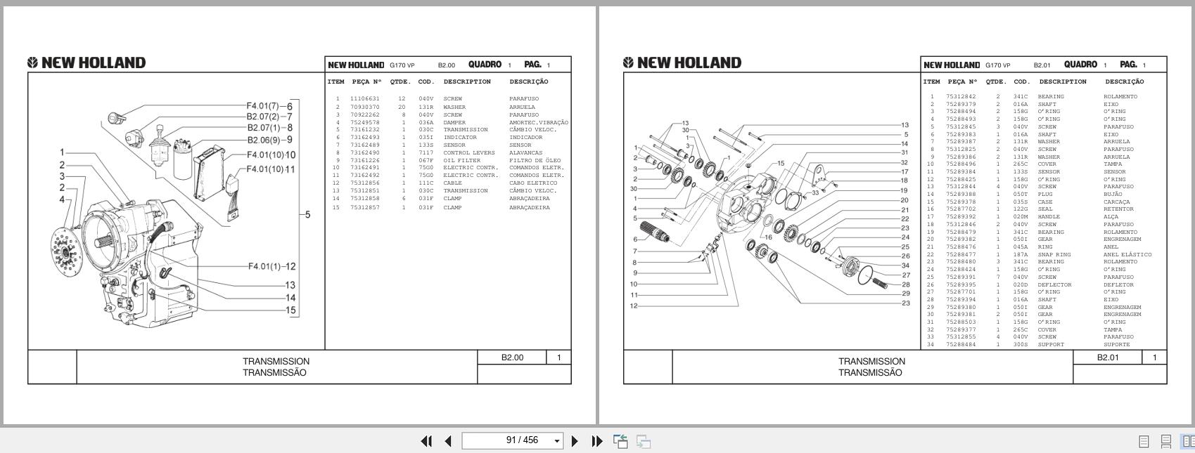 New Holland Motor Grader G170VP Tier 3 Parts Catalog 75314465NA 2006 (2)