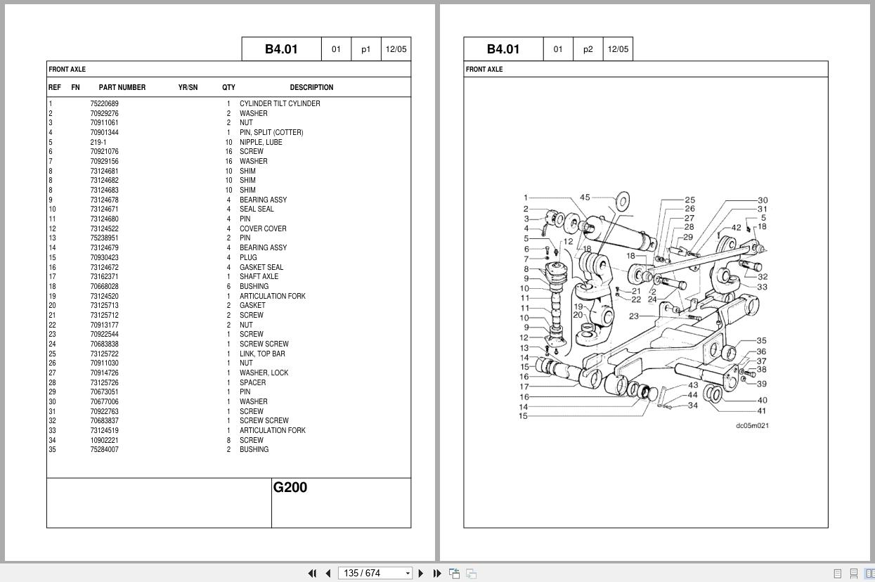 New Holland Motor Grader G200 Parts Catalog 75314455NA 2006 (2)