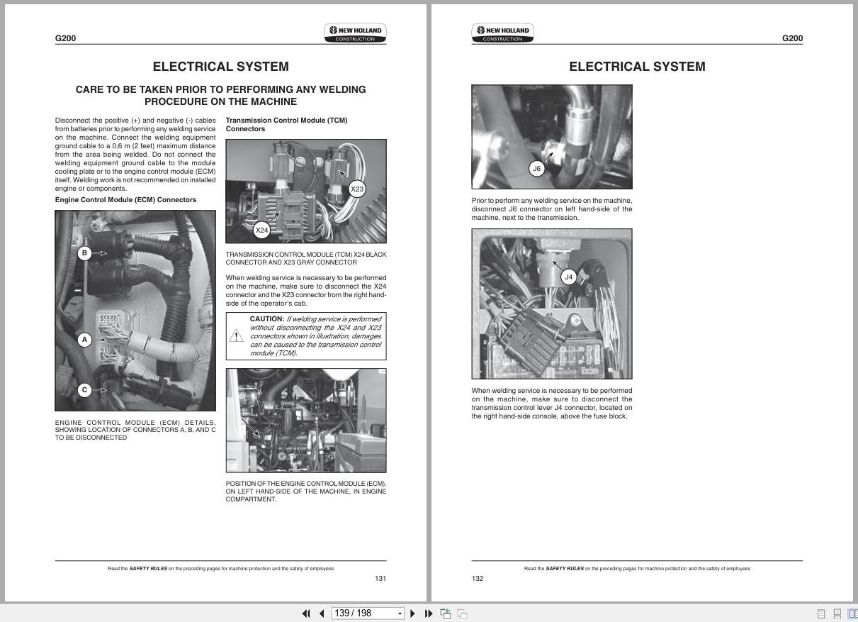 New Holland Motor Grader G200 Tier 3 AWD Operators Manual 87729458NA 2008 (2)