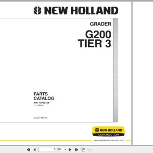 New Holland Motor Grader G200 Tier 3 Parts Catalog 71114091NA 2008 (1)
