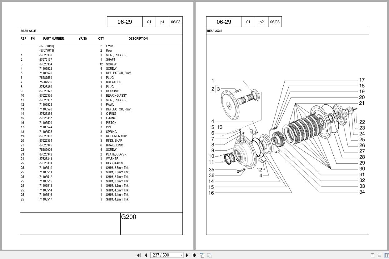 New Holland Motor Grader G200 Tier 3 Parts Catalog 71114091NA 2008 (2)