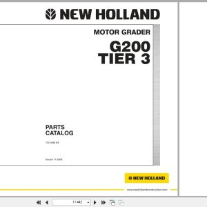 New Holland Motor Grader G200 Tier 3 Parts Catalog 75314466NA 2006 (1)