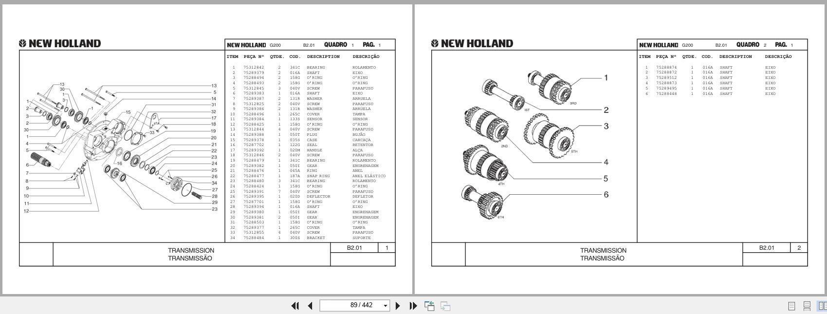 New Holland Motor Grader G200 Tier 3 Parts Catalog 75314466NA 2006 (2)