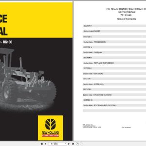 New Holland Motor Grader RG80 RG100 Service Manual 75131049 2000 (1)