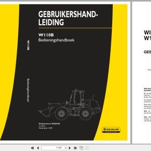 New Holland Wheel Loader W110B Operation Manual 84266348 2009 NL (1)