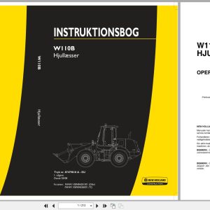 New Holland Wheel Loader W110B Operators Manual 87647818 2008 DK (1)