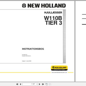 New Holland Wheel Loader W110B Tier 3 Operators Manual 87479854DA 2008 DK (1)
