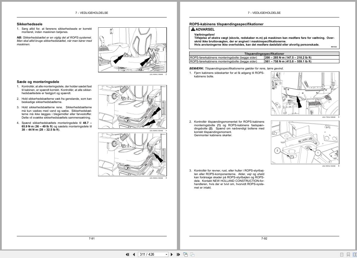 New Holland Wheel Loader W110D Stage 4 Operators Manual 51418711 DK (2)