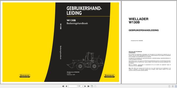 New Holland Wheel Loader W130B Operation Manual 84266368 2009 Nl (1)