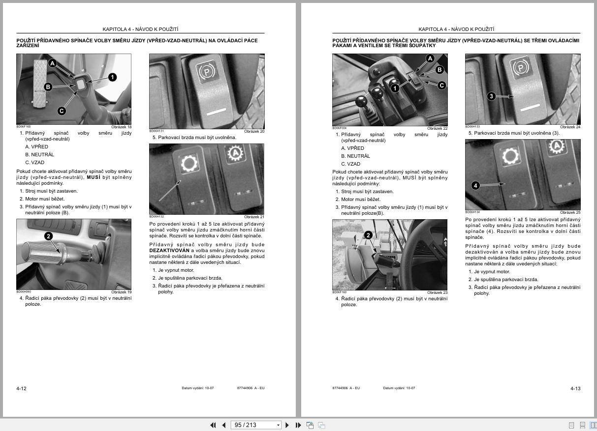 New Holland Wheel Loader W130B Operators Manual 87744906 2007 CZ (2)