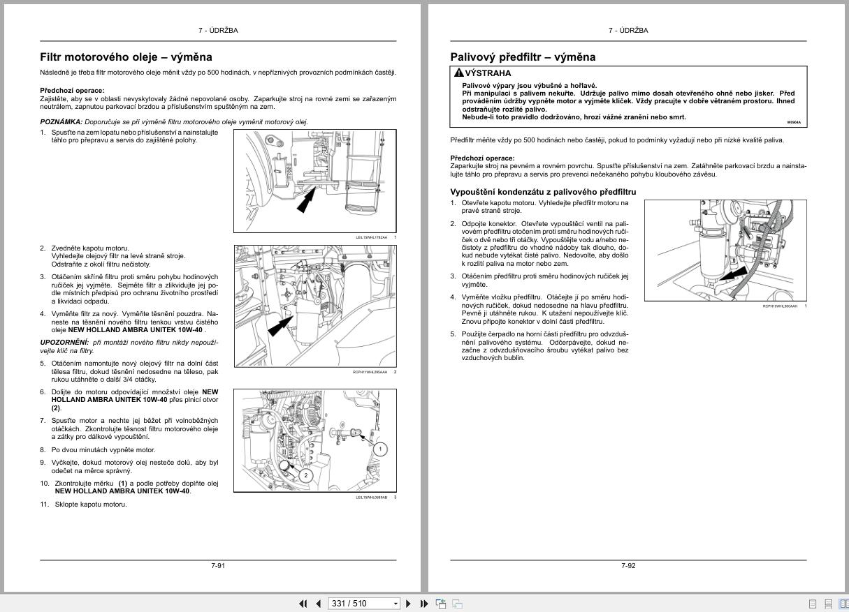 New Holland Wheel Loader W130D W170D Stage IV Operators Manual 51418867 2017 CZ (2)
