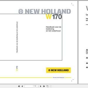 New Holland Wheel Loader W170 Operation Maintenance Manual 6042192100 2005 NL (1)